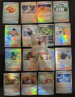 Pokemon TCG Prismatic Evolutions - Poke Ball Reverse Holo Trainer 17 Card Lot NM - Image 1