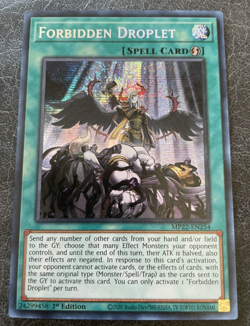 Yu-Gi-Oh! MP22-EN254 Forbidden Droplet x1 1st Ed Prismatic Secret Rare - Image 1