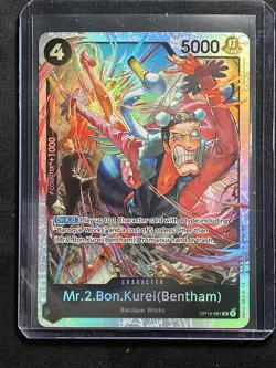 One Piece TCG - Mr.2.Bon.Kurei (Bentham) OP14-091 SR - The Azure Sea's Seven - Image 3