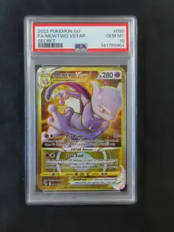 Pokemon Mewtwo VStar 086/078 Gold Secret Rare Pokemon Go PSA 10 GEM MINT - Image 2