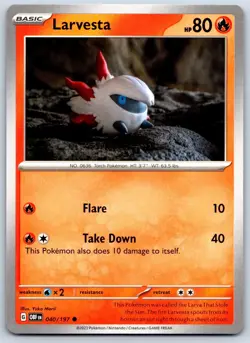 Larvesta - Obsidian Flames OBF EN 040/191 Yuka Morii Pokemon Card - Image 1
