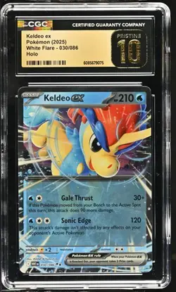 ✨✨ LOW POP ENGLISGH CGC 10 Pristine Keldeo ex 030/086 White Flare Holo Pokemon - Image 1