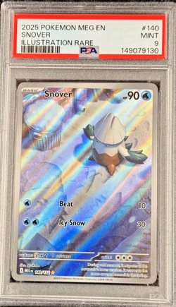 2025 POKEMON MEGA EVOLUTION EN SNOVER ILLSUTRATION RARE #140 MINT 💎 PSA 9 - Image 1