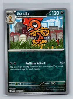 Scrafty Reverse Holofoil Uncommon SV: White Flare WHT Darkness 058/086 Pokemon C - Image 1