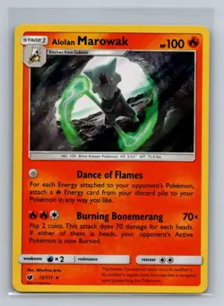 Alolan Marowak Holo Holo Rare SM - Crimson Invasion SM04 Fire 12/111 Pokemon Car - Image 1