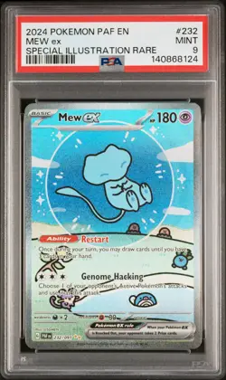 2024 POKEMON PAF EN-PALDEAN FATES SPECIAL ILLUSTRATION RARE #232 MEW EX PSA 9 - Image 1