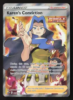 Karen's Conviction (Full Art) Ultra Rare SWSH06: Chilling Reign 193/198 NM - Image 1
