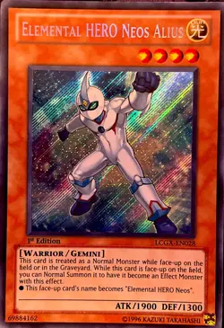 Elemental Hero Neos Alius LCGX-EN028 1st Edition Secret Rare LP - Image 2