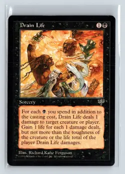 DRAIN LIFE - MTG Magic the Gathering Card - Mirage - Common - Image 1