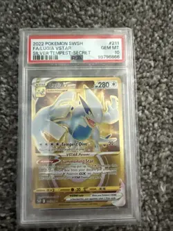 2022 PSA 10 Lugia VStar Full Art FA Secret Rare Gold 211/195 Pokemon TCG - Image 1
