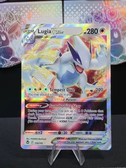 Pokemon Lugia VSTAR TCG Silver Tempest Holo Ultra Rare Card 139/195 Nm - Image 1