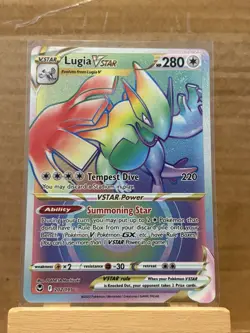 Pokemon TCG 🔥 Lugia Vstar 🔥 Silver Tempest 🔥 202/195 🔥 Rainbow 🔥 - Image 1