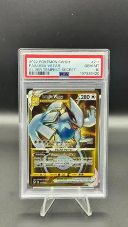 Pokemon TCG Lugia VSTAR Silver Tempest 211/195 Secret Rare - PSA 10 - Image 1