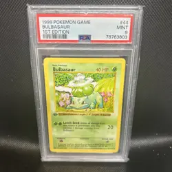Bulbasaur 44/102 Pokemon TCG 1999 Base Set Shadowless 1st Edition - PSA 9 MINT - Image 1