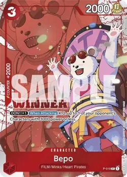 Bepo (Winner Pack Vol. 7) (P-019/241) One Piece Promotion Cards NM FOIL - Image 1