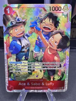 Ace & Sabo & Luffy OP13-007 SR Carrying On His Will One Piece Card Game English - Image 1
