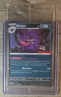 Pokemon TCG Gengar 050/088 Stamped Gamestop Promo Card. Big Star And Swirl. - Image 1