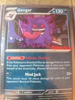 Pokemon TCG Gengar 050/088 Stamped Gamestop Promo Card. Big Star And Swirl. - Image 3