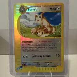 Furret Aquapolis 048/147 70 HP Reverse Holo Pokemon TCG Card English - Image 1