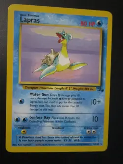 LAPRAS POKEMON CARD 25/62 FOSSIL RARE VINTAGE NON HOLO NEVER PLAYED NM- - Image 1