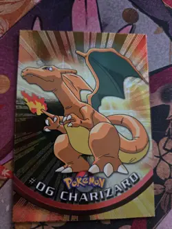 Topps Pokemon #06 Charizard Holo Foil TV Animation Series 1 Black Logo NM-/ LP+ - Image 3