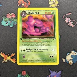 1st Edition Dark Muk 41/82 LP -Vintage Pokemon Card- Team Rocket (8q) - Image 1
