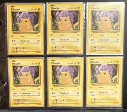 Nintendo Pikachu Basic Card Lot - 6 Electric Standard English Cards Pokemon TCG - Image 1
