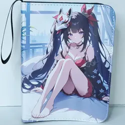 Sparkle Card Binder 3-Ring Anime Waifu Double Sided Red Redemption 10 In Folder - Image 1
