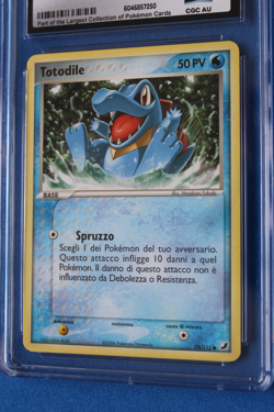 2005 POKEMON ITALIAN EX UNSEEN FORCES TOTODILE 78/115 CGC AU - Image 2