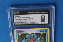 2005 POKEMON ITALIAN EX UNSEEN FORCES TOTODILE 78/115 CGC AU - Image 3