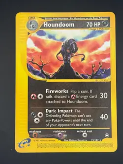 Pokemon - Houndoom - 15/147 Aquapolis - Rare - Normal Print - Near Mint - Image 1