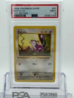 1999 POKEMON RATTATA #61/102 1ST EDITION BASE SET PSA 9 MINT! - Image 1