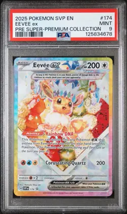 Pokemon PSA 9 Eevee EX SVP 174 Ultra Rare SPC Promo 2025 Prismatic Evolutions - Image 1