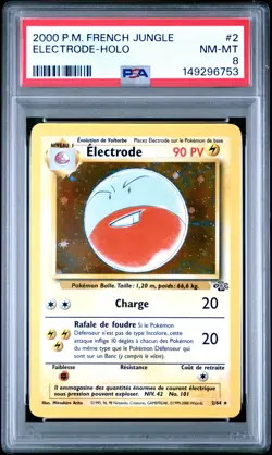 2000 POKEMON FRENCH JUNGLE #2 ELECTRODE-HOLO PSA 8 - Image 1