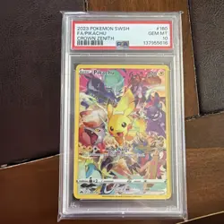 2023 Pokemon SWSH Crown Zenith #160 FA Pikachu PSA 10 GEM MINT - Image 1