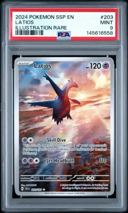 Pokemon Latios 203/191 PSA 9 Surging Sparks Illustration Rare Holo - Image 1