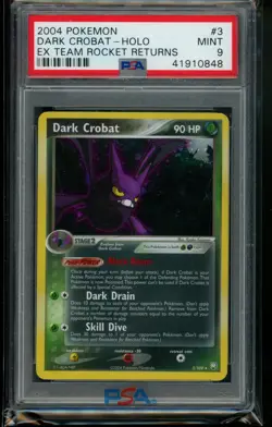 2004 Pokemon EX Team Rocket Returns Dark Crobat Team Rocket Returns #3 PSA 9 - Image 1