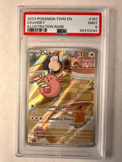 Chansey - 187/167 PSA 9 MINT Twilight Masquerade Illustration Rare Pokemon - Image 1