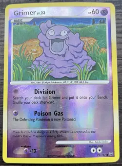 Grimer 75/127 Pokemon TCG Platinum Base Set Reverse Holo MINT NM - Image 1