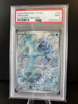 PSA 9 MINT Pokemon Journey Together Articuno Illustration Rare Full Art #161/159 - Image 1