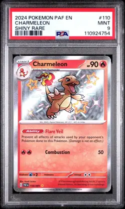 2024 POKEMON PAF EN-PALDEAN FATES SHINY RARE #110 CHARMELEON PSA 9 - Image 1