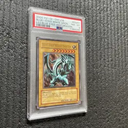 Yugioh! 2004 Blue-Eyes White Dragon LOB-001 Ultra Rare Unlimited PSA 8 NM-MT - Image 1