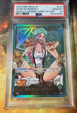 2025 ONE PIECE JPN PROMOS WEEKLY SHONEN JUMP 2024-ISSUE 35 JEWELRY BONNEY PSA 10 - Image 2