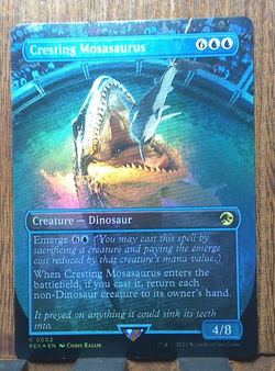 MTG Cresting Mosasaurus ( FOIL Borderless ) Universes Beyond: Jurassic World NM - Image 1