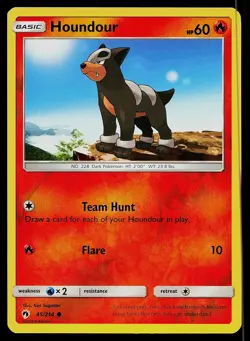 Pokemon Card Lost Thunder Houndour 45/214 Common Reverse Holo - Image 1