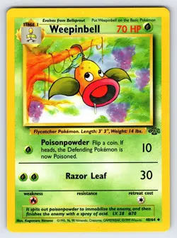 Weepinbell 48/64 1999 Jungle Set Pokemon Card TCG WOTC Vintage Uncommon - VLP - Image 1