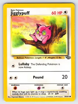 Jigglypuff 54/64 1999 Jungle Set Pokemon Card TCG WOTC Vintage Common - Mp - Image 1