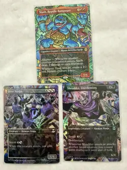 MTG TMNT Borderless Scene 19 Card Full Set 7 FOIL Cutting Edge Weirdness To 11 - Image 5