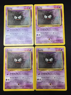 x4 - GASTLY - 50/102 - Base Set - Pokemon Card - LP - Image 1