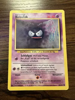 Pokemon Card Nebulak Gastly 50/102 German Base Set Unlimited Played - Image 1